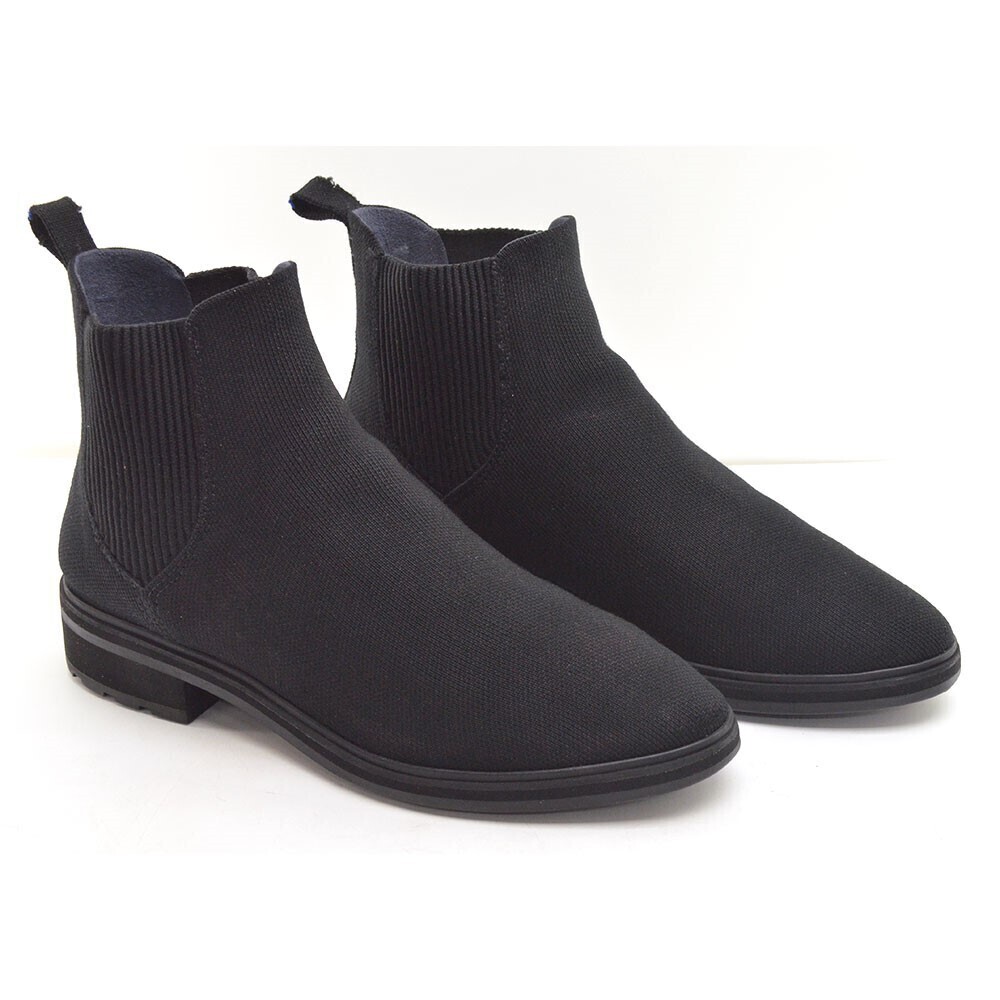 Rothy's Lug Black Textile Chelsea Boots Booties 11 M